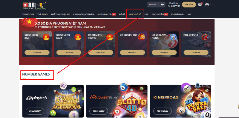 cách chơi number game tại M88