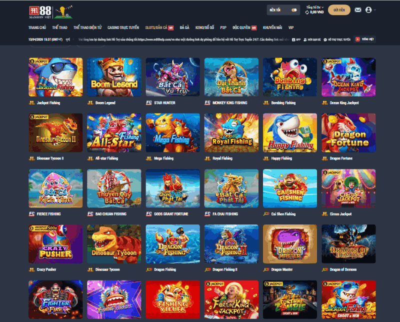 top game arcade M88